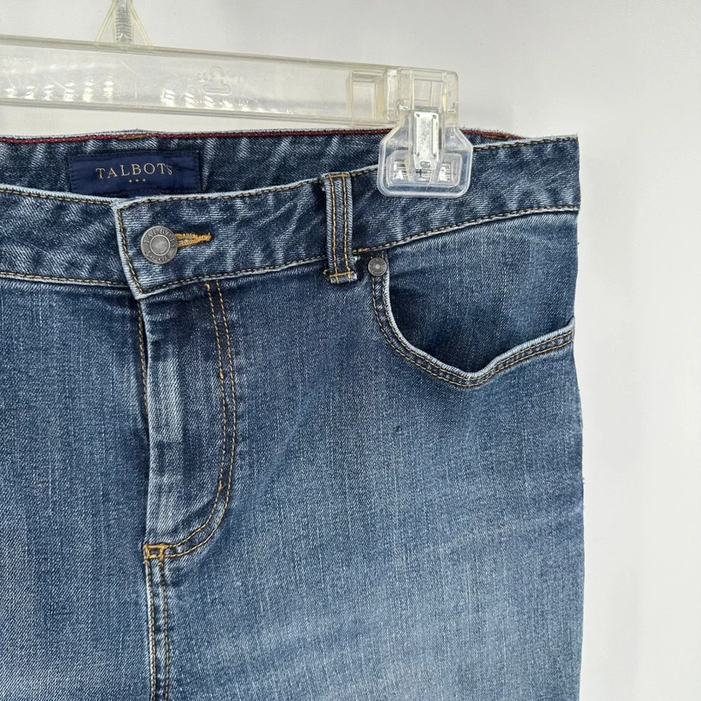 Talbots Womens Blue Straight Leg Jeans Medium Wash‎ Stretch Size 12 Denim Pants